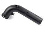 A glossy carbon fiber intake resonator delete pipe with a slightly curved, cylindrical shape and a "DINAN" logo printed on the side, shown on a white background.