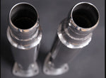 close view of Capristo Secondary Cat Delete Pipes for Aston Martin V12 Vantage 2022+ with black background