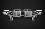 wide view of Capristo ECE Valved Exhaust (CES3) for Audi R8 (Gen2) 2015+ with black background