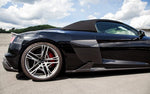 wide view of Capristo Carbon Side Fins for Audi R8 (Gen2) Facelift 2015+ fitted inside a car