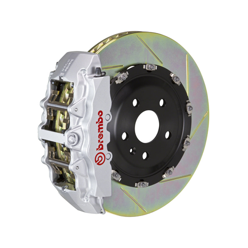D3 A8 Brembo GT 8-piston front kit, silver caliper, 380mm type 1 slotted 2-piece disc