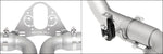 Soul 981 Boxster / Cayman race exhaust system: close-up of the flange and valve parts