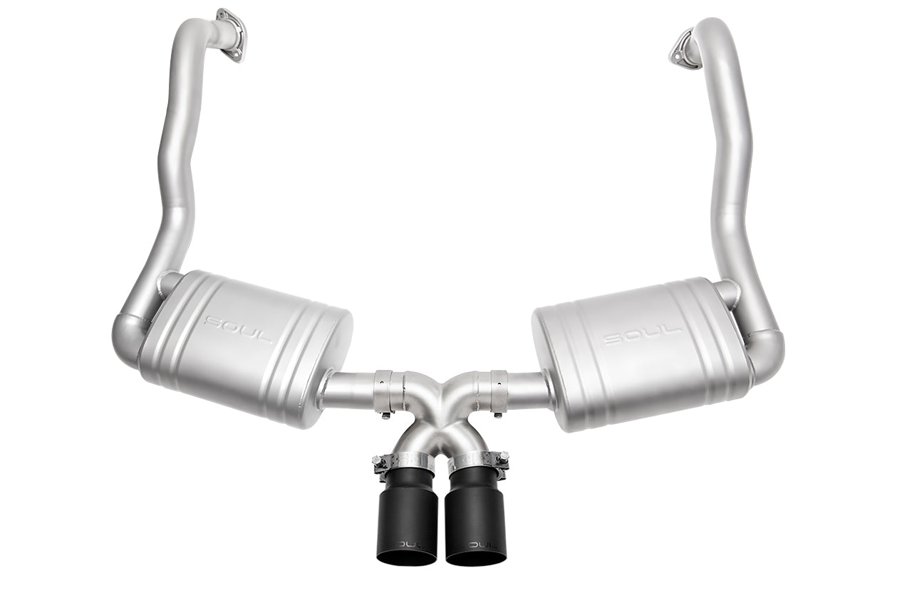 Soul 981 GT4 / Spyder performance exhaust system: performance exhaust with black tips