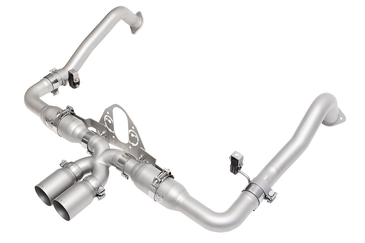 Soul 981 Boxster / Cayman race exhaust system: race exhaust, angled view