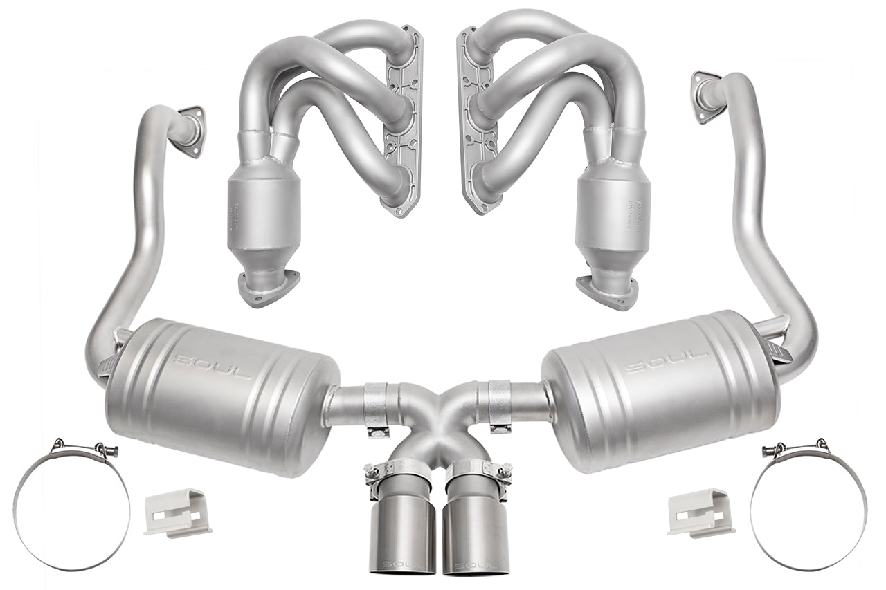 Soul 986 Boxster street exhaust package: street package with brushed tips
