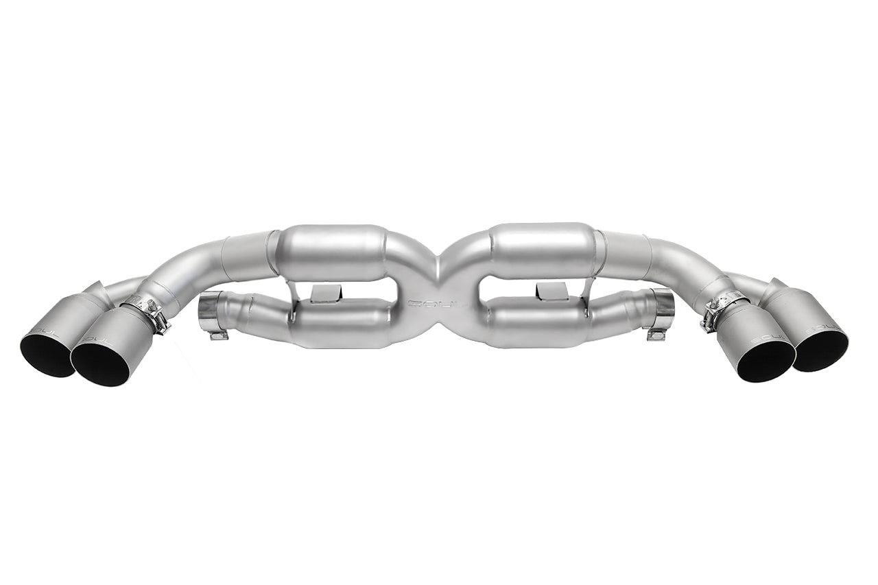 Soul 991 Turbo / Turbo S x-pipe exhaust: X-pipe exhaust, rear view