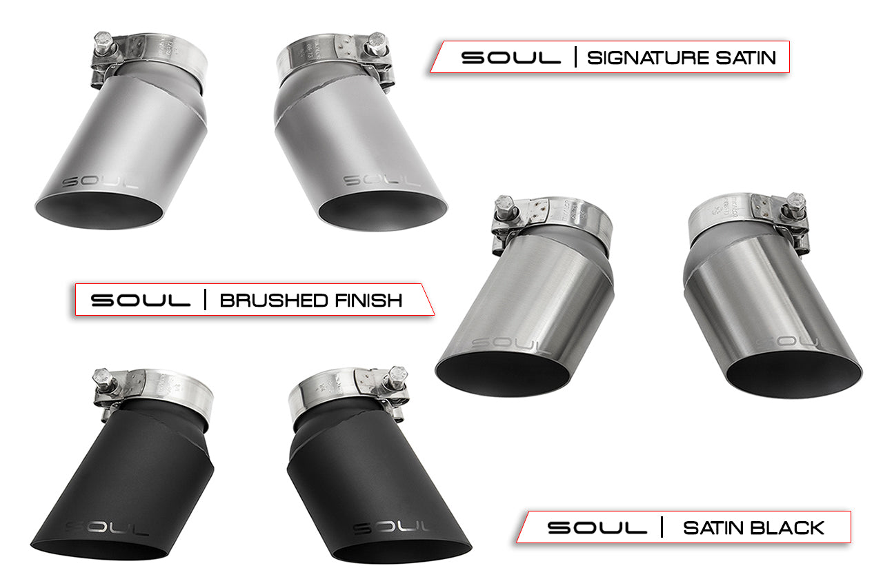 997.1 Turbo sport x-pipe exhaust system: tip finish options: signature satin, brushed, satin black