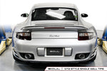 Soul 997.1 Turbo sport x-pipe exhaust system: silver 997.1 Turbo rear view with GT2-style tips