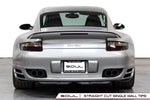 Soul 997.1 Turbo sport x-pipe exhaust system: silver 997.1 Turbo rear view with straight-cut tips