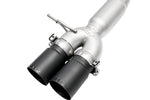 Soul F06 / F12 / F13 M6 resonated muffler bypass exhaust: close-up of black dual tips