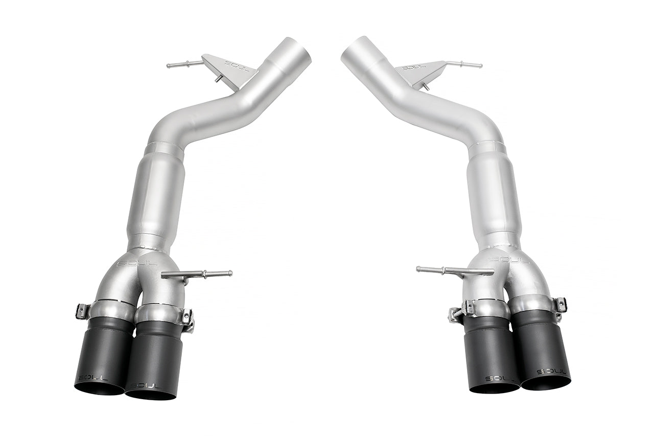 Soul F10 M5 resonated muffler bypass exhaust: muffler bypass exhaust with black tips