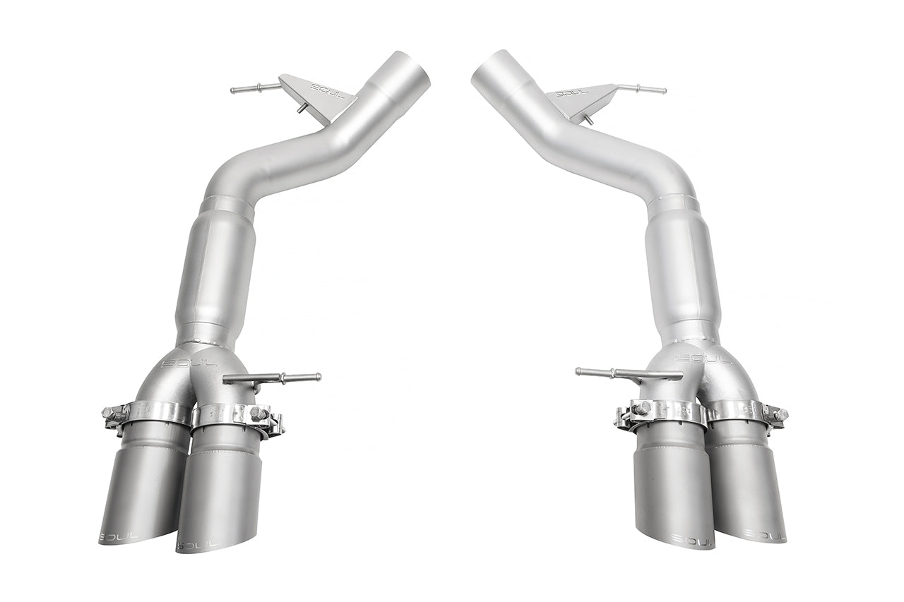 Soul F10 M5 resonated muffler bypass exhaust: resonated muffler bypass exhaust with satin tips