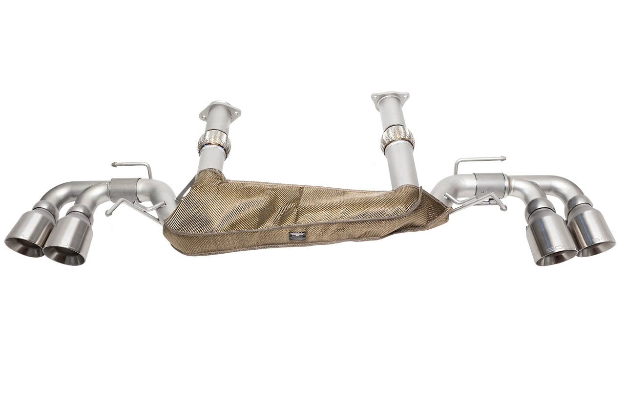 Soul C8 Corvette performance rear exhaust system: rear exhaust with brushed slash-cut tips