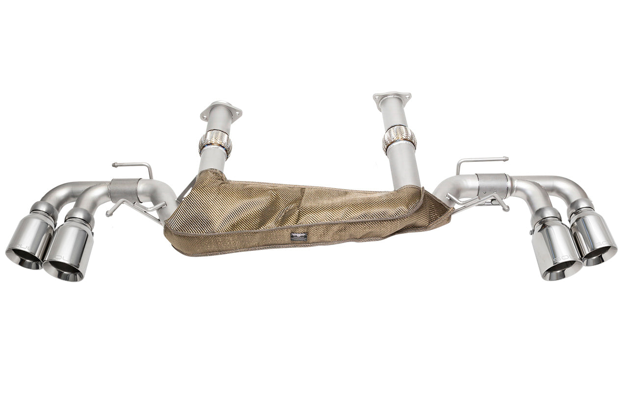 Soul C8 Corvette performance rear exhaust system: rear exhaust with polished quad tips
