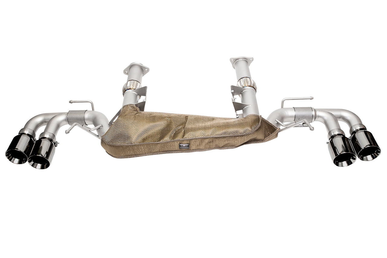 Soul C8 Corvette sport exhaust package: rear exhaust with black chrome quad tips
