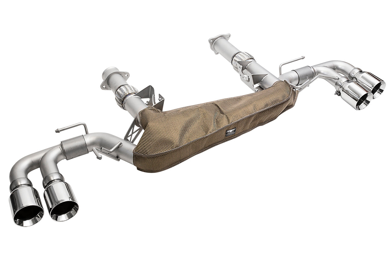 Soul C8 Corvette sport exhaust package: sport package, angled view