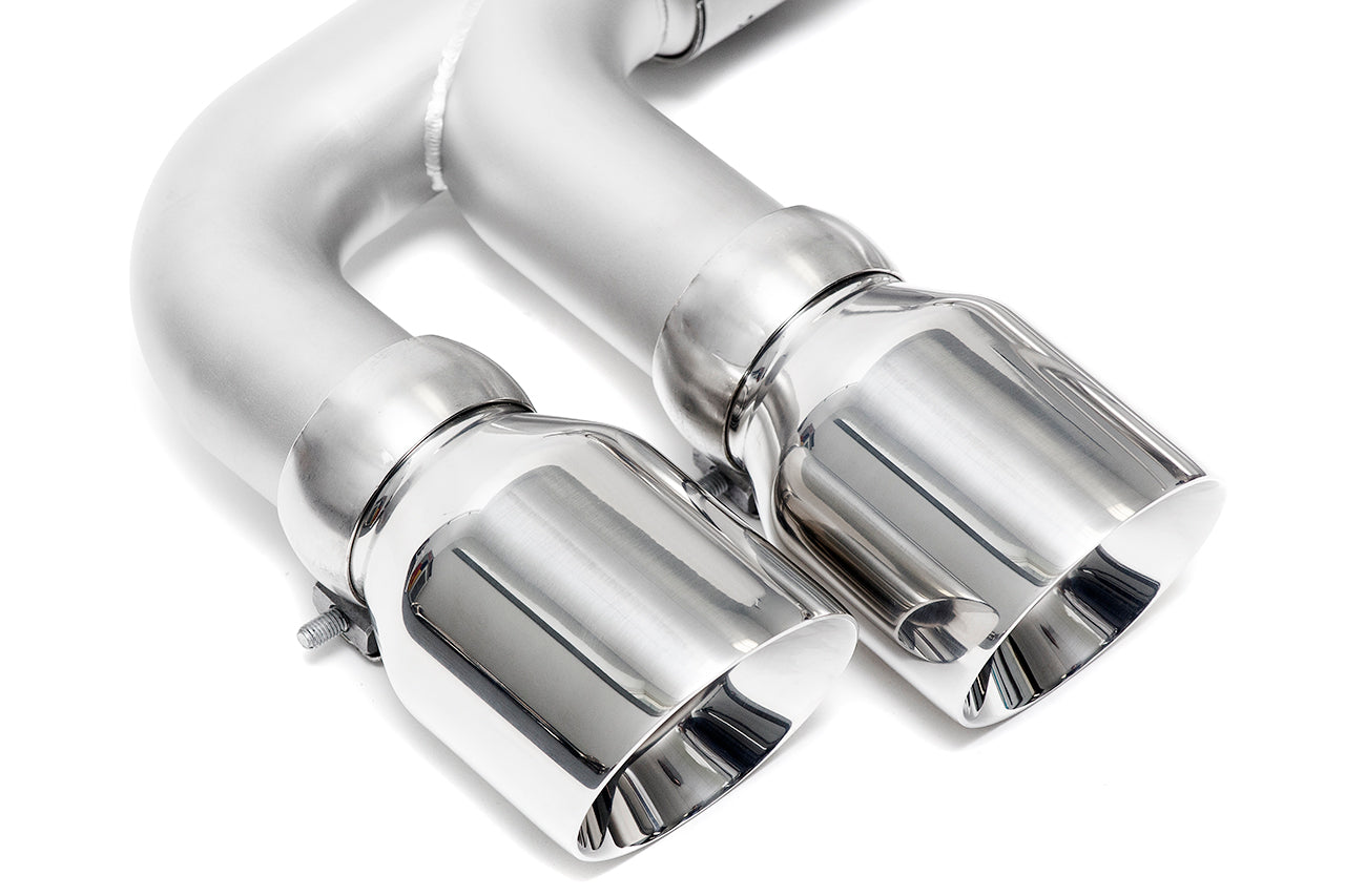 Soul C8 Corvette sport exhaust package: close-up of polished dual tips