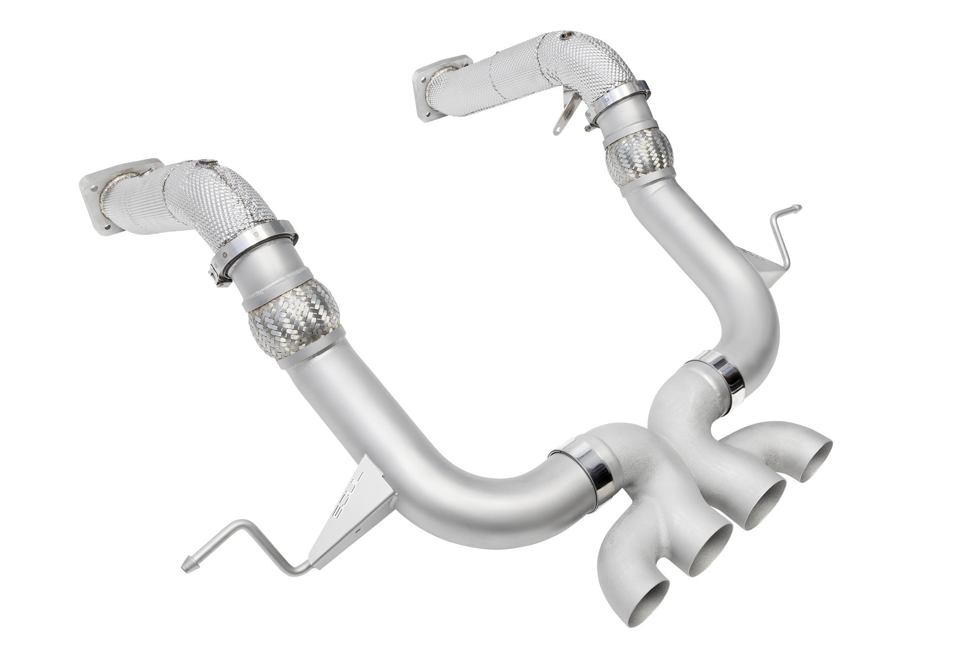 Soul C8 Corvette ZR1 / ZR1X 3.5″ competition exhaust package: competition exhaust, angled view