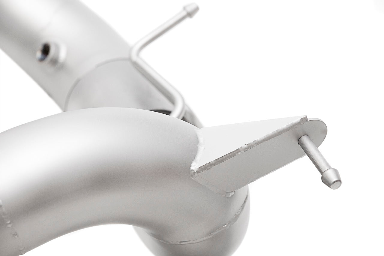 Soul 488 / 488 Pista 3.5″ performance exhaust systems: close-up of a hanger tab