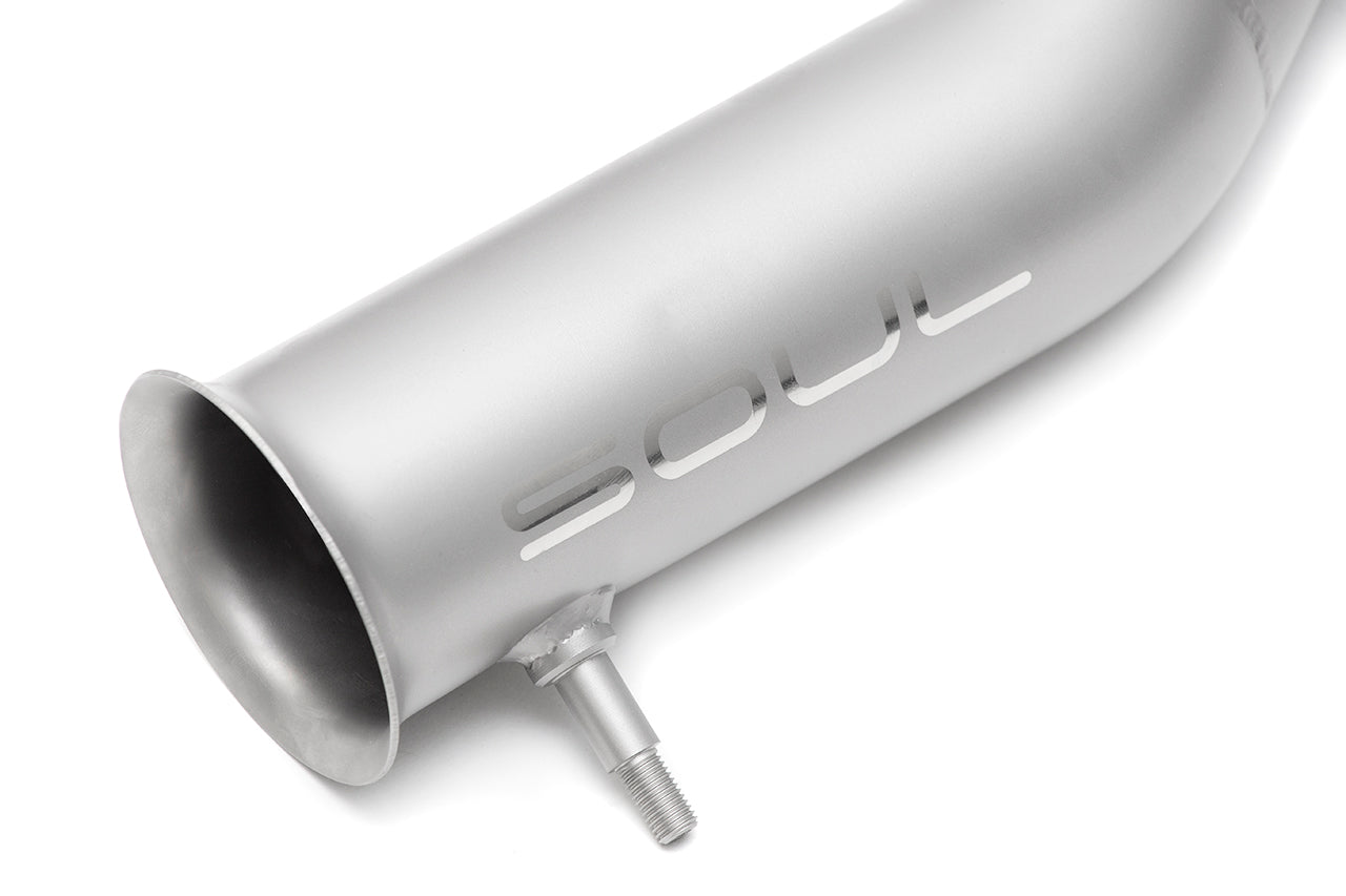 Soul Gallardo LP560 cat bypass pipes: close-up of a bypass pipe outlet