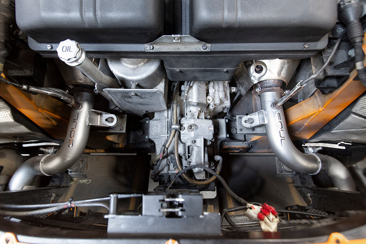 Soul Gallardo LP560 muffler bypass exhaust: bypass exhaust installed at the rear