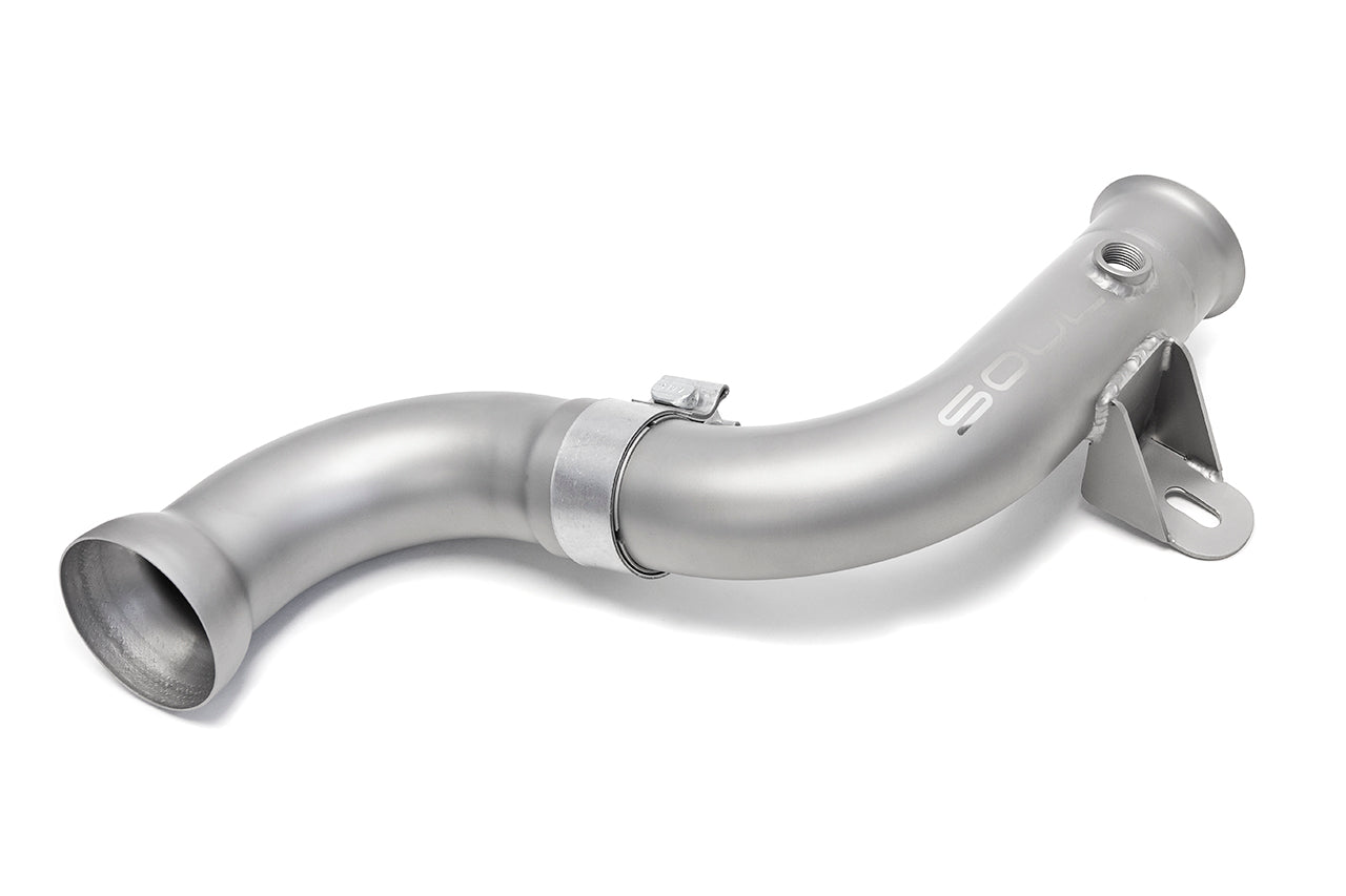 Soul Gallardo LP560 muffler bypass exhaust: muffler bypass pipe, angled view