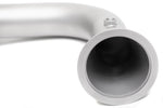 Soul RS Q8 catted / catless downpipes: close-up of a pipe flange and bend