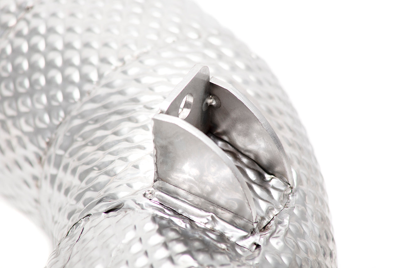 Soul 765LT / Senna catted / catless downpipes: close-up of the heat shield end