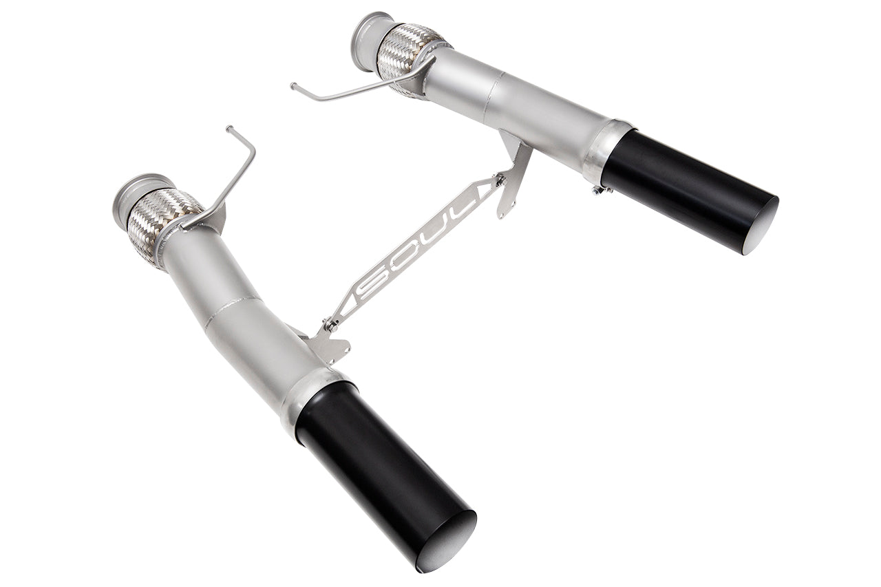Soul 720S 3.5″ sport exhaust package: close-up of the black tips and mid-section