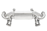 718 GT4 / Spyder / GTS valved exhaust system: valved exhaust with polished dual-wall tips, rear view