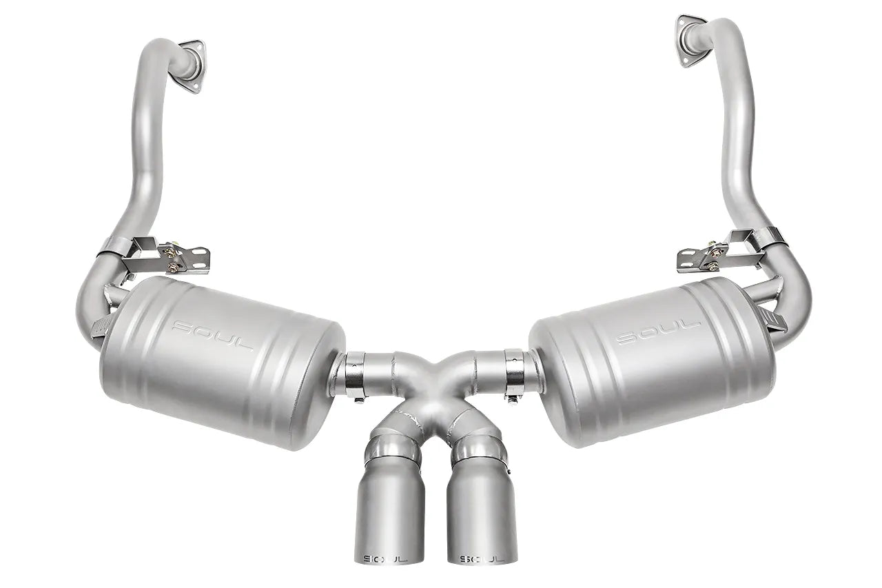 Soul 987.1 Boxster / Cayman competition package: competition package exhaust, angled view