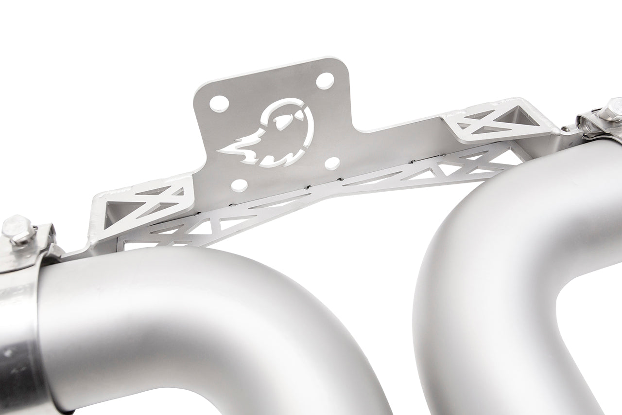 Soul 987.2 Boxster / Cayman race exhaust system: close-up of a mounting bracket