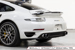 Soul 991 Turbo / Turbo S x-pipe exhaust: white 991 Turbo rear three-quarter view with tips