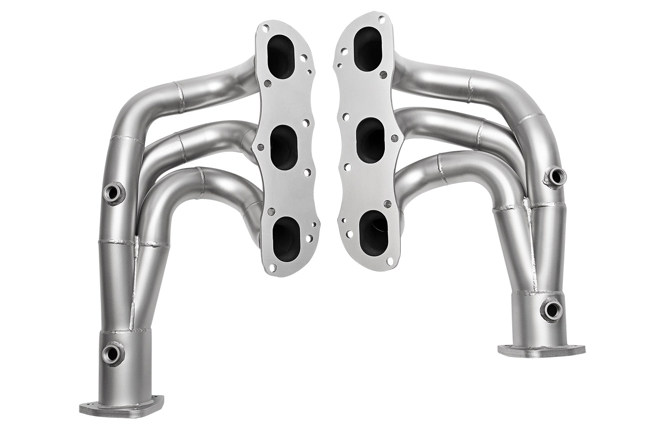 Soul 991.1 Carrera long tube competition headers: competition headers, port flange view