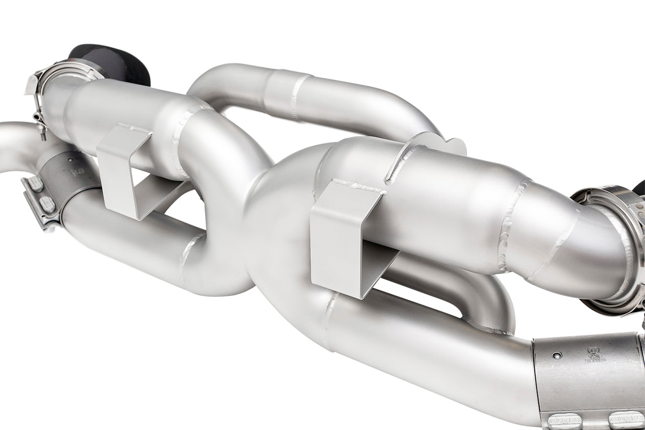 Soul 992.1 Carrera performance exhaust systems: close-up of the crossover section