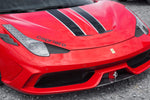 wide view of Capristo Carbon Air Intake Flaps for Ferrari 458 Speciale 2013-2015 fitted in the car