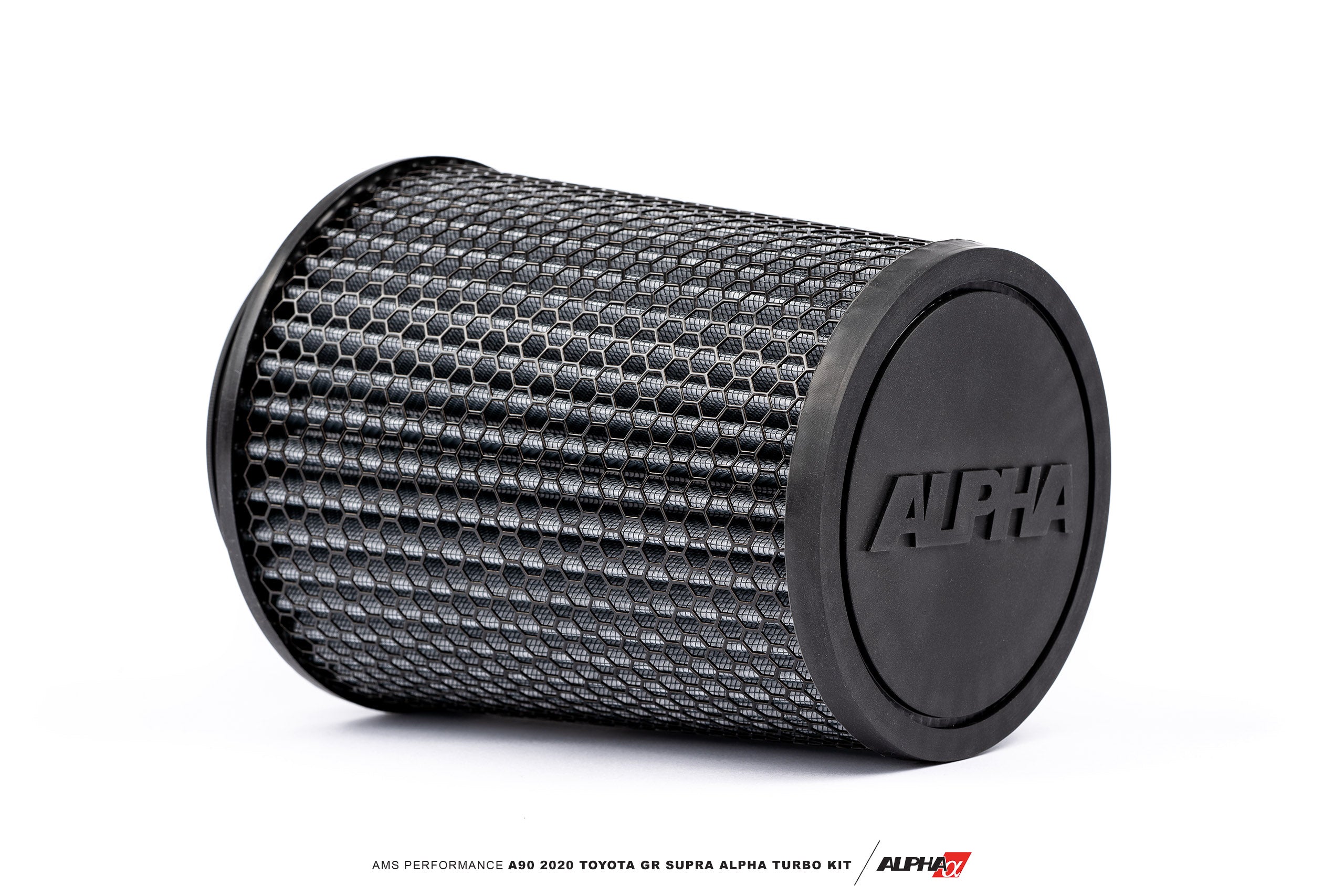 Dry media air filter included with the AMS Supra Alpha 8 turbo kit