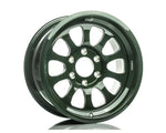A front view of Titan 7 T-AK1 Wheel 20x9 6x139.7 10mm Tioga Green | Dodge RAM TRX 2021+ with white background