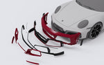 A graphic picture of TECHART Front Bumper Porsche 992 Turbo /S showing different parts of the bumper