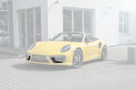A side view of TECHART Aero Wings for Porsche 991.2 Turbo from MY17 fitted on a yellow Porsche with the wings highlighted