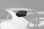 A close up view of TECHART Rear Spoiler Panels Carbon "matte" for Porsche 991.1 GT3 RS fitted on a car with spoiler highlighted