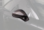 A close up view of TECHART Side Mirror Kit (L/R) Carbon "glossy" Sport Design for Porsche 991 / 981 with the side mirror highlighted