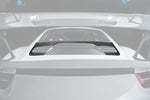 A back view of TECHART Tailgate Panel Carbon "matte" for Porsche 991.1 GT3 RS until MY16 fitted on a car with the tailgate panel highlighted