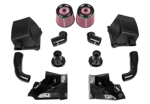 Wide view of Stillen Trupower Cold Air Intake Oiled Filter Toyota Tundra 2022-2025 with white background