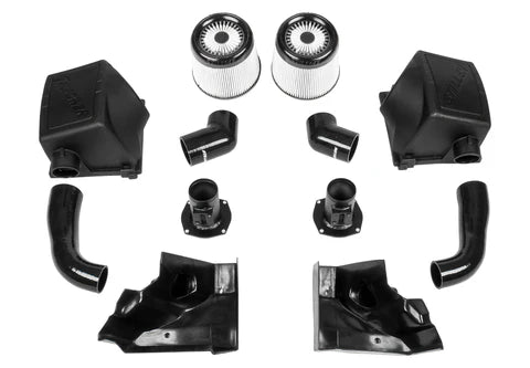 Wide view of Stillen Trupower Cold Air Intake Dry Filter Toyota Tundra 2022-2025  with white background