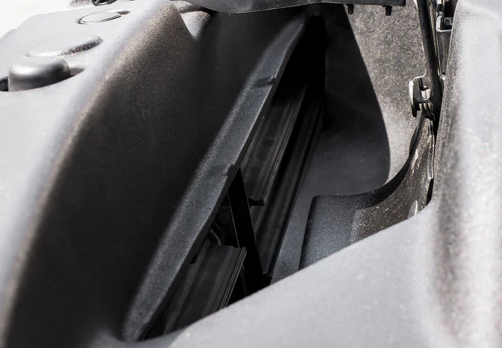 Close view of Stillen Trupower Cold Air Intake Scoop Chevrolet Silverado 1500 2019-2023 fitted inside a car