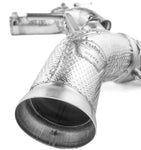 A close up view of Tubi Style Muffler Kit with Valves and GPF Emulator for Ferrari 296 GTB and GTS 2021+ with white background