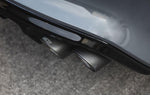 A close up view of TECHART Sport Tailpipes in Titanium/ Carbon Fiber Porsche 971.1 Panamera