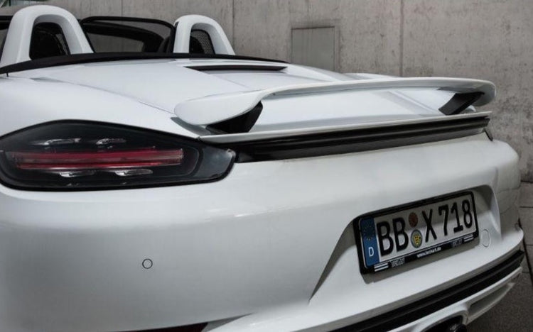 A back view of TECHART Rear Spoiler I Porsche 718 Boxster / S / GTS