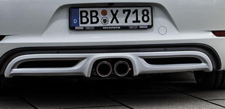 A close up view of TECHART Diffusor Frame Glossy Porsche 718 Cayman / Boxster